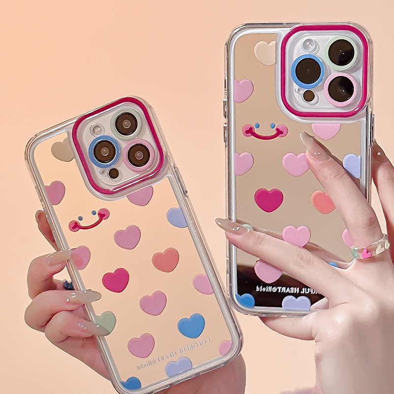 Ốp Điện Thoại Cứng Chống Sốc Họa Tiết Trái Tim Cho iPhone14 / 13 / 12 / 11 / Pro / Max