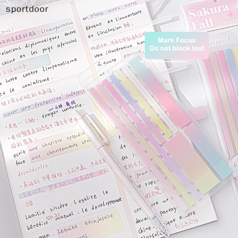 [sportoutdoor] 225 Tờ Giấy Ghi Chú Dính Trong Suốt Nhiều Màu Sắc Gradient Đáng Yêu Cho Học Sinh [out]