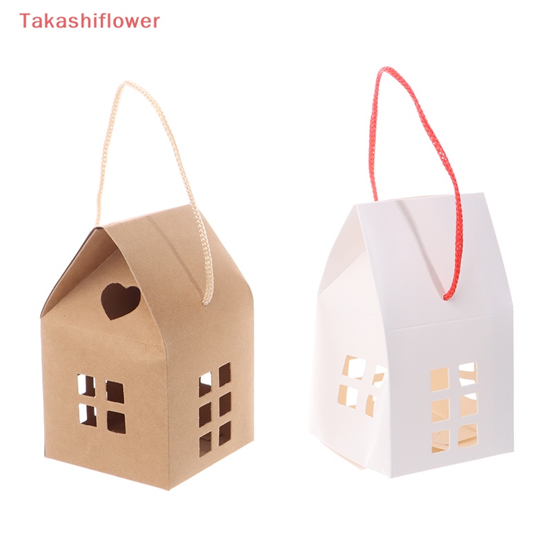 Set 5 Hộp Đựng Kẹo Hình Ngôi Nhà Giáng Sinh DIY