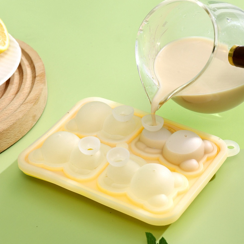 Khay Làm Kem Bằng Silicone Hình Gấu Sáng Tạo