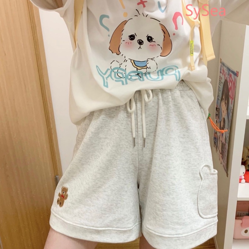 Quần Short Thể Thao Dáng Rộng Kiểu Hàn Quốc Dễ Thương Cho Nữ