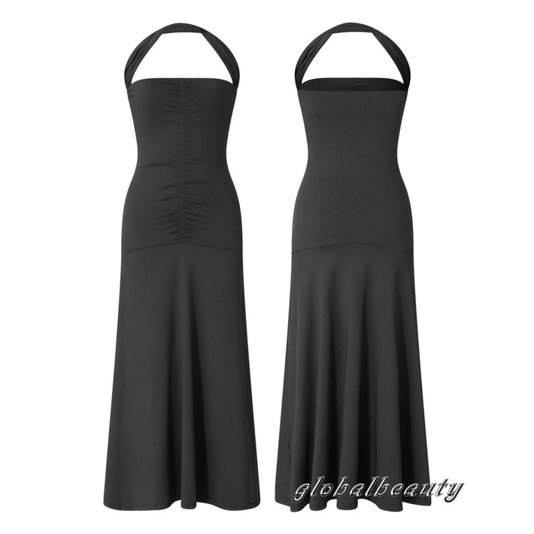 Đầm Hai Dây Mùa Hè Màu Sắc Trơn Trễ Vai Gợi Cảm Cho Nữ