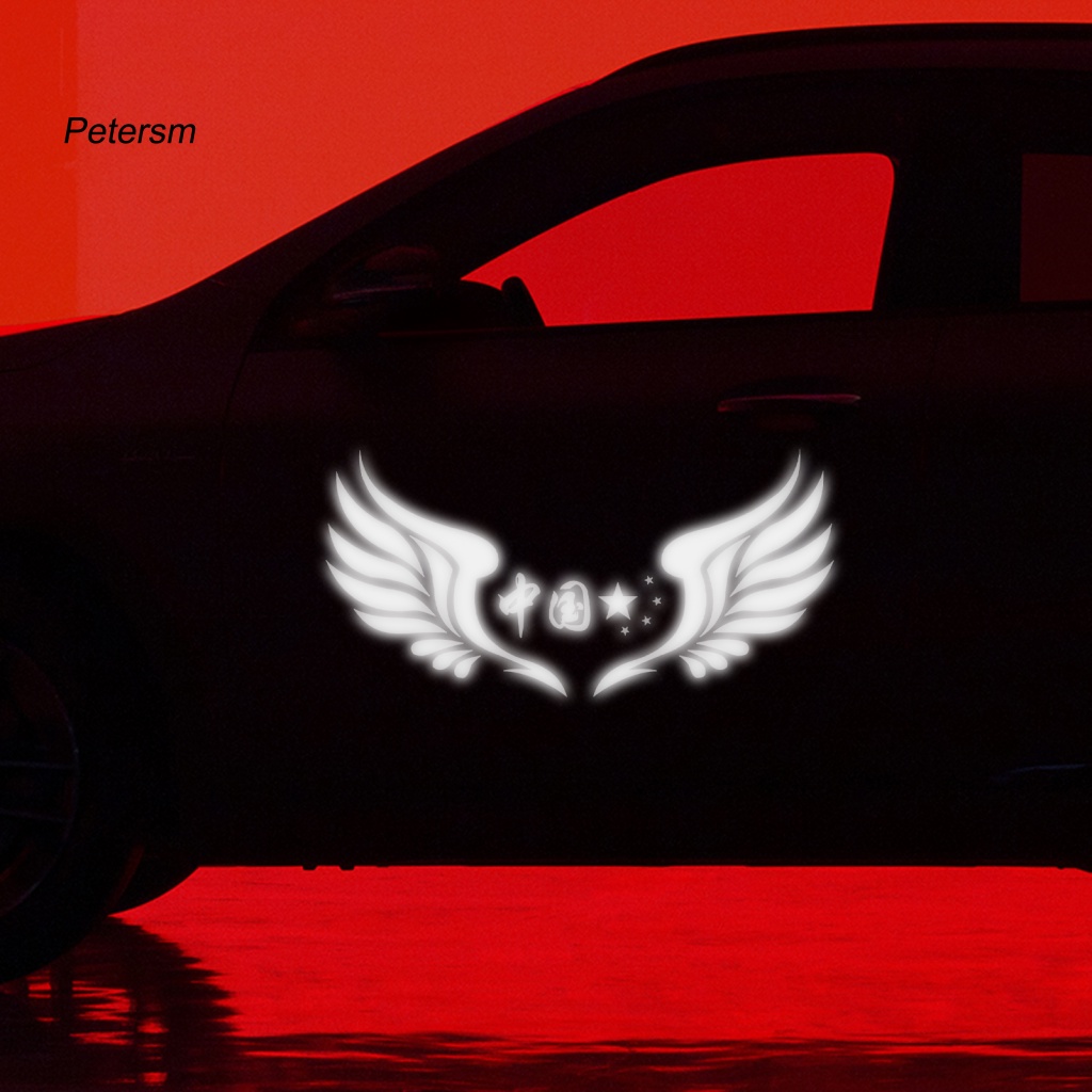 Đề Can Dán Phản Quang Tự Dính Chống Thấm Nước Hình Đôi Cánh Trung Hoa Trang Trí Xe Hơi