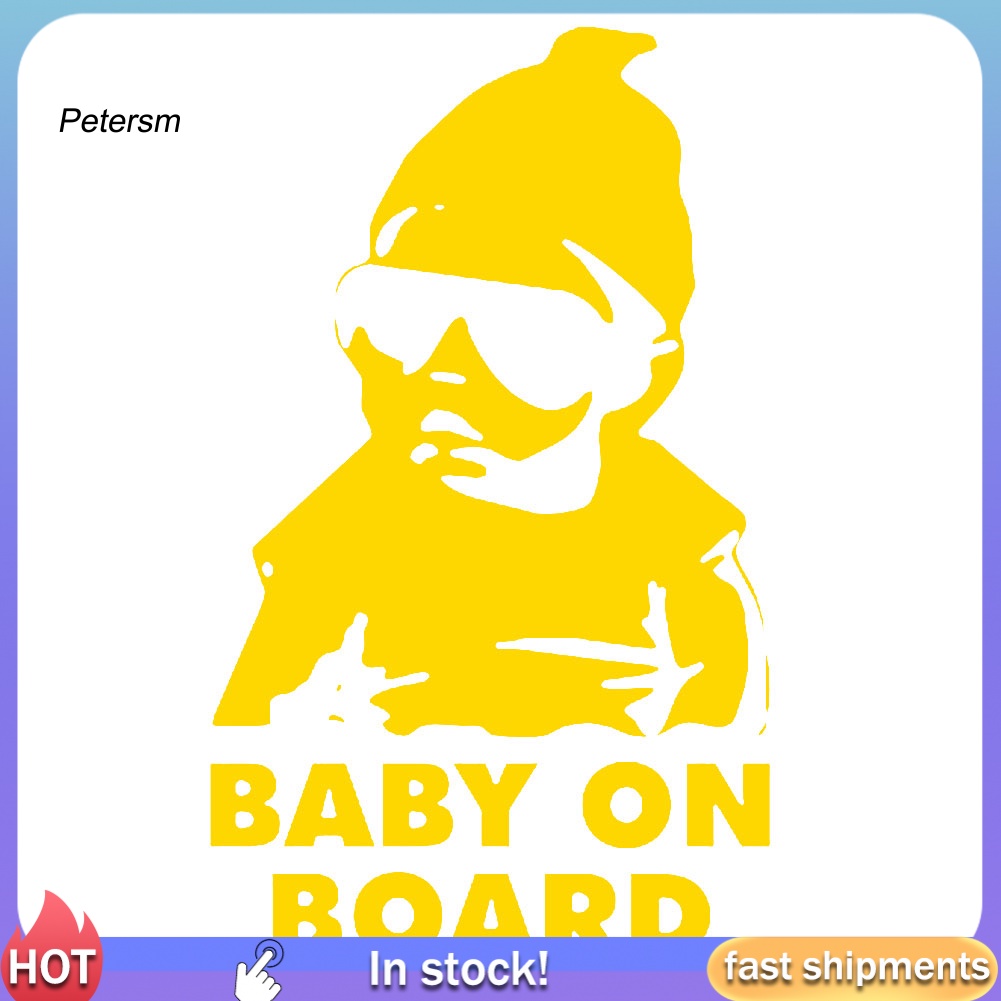 Miếng Dán Trang Trí Xe Hơi Chữ Baby on Board Phản Quang Độc Đáo