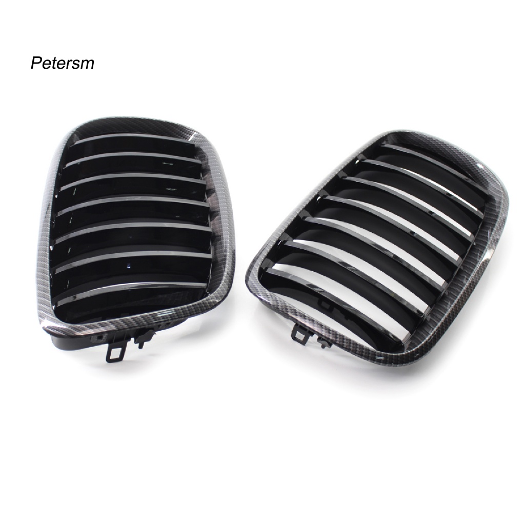 Set 2 Lưới Tản Nhiệt Màu Đen Bóng Gắn Mui Xe Hơi 51137157687 51137157688 Phụ Kiện Chuyên Dụng Cho Xe BMW E70 X5 08-13