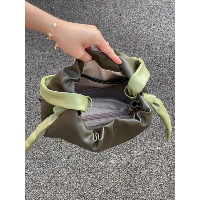 Túi Xách Bucket Phối Màu Tương Phản Thời Trang Pháp 2023 Cho Nữ