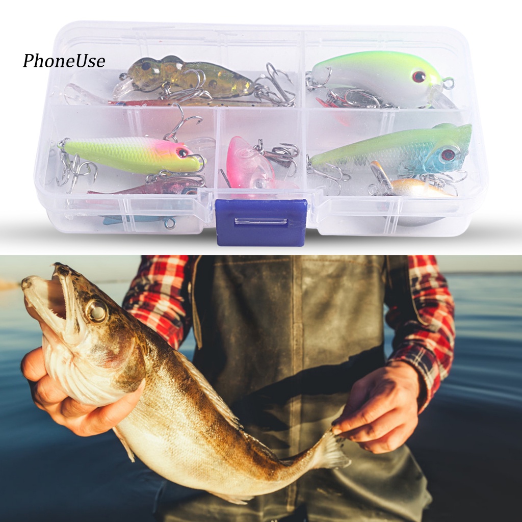 Hộp 10 Mồi Giả Nhử Cá 3D Bằng PU Có Thể Tái Sử Dụng