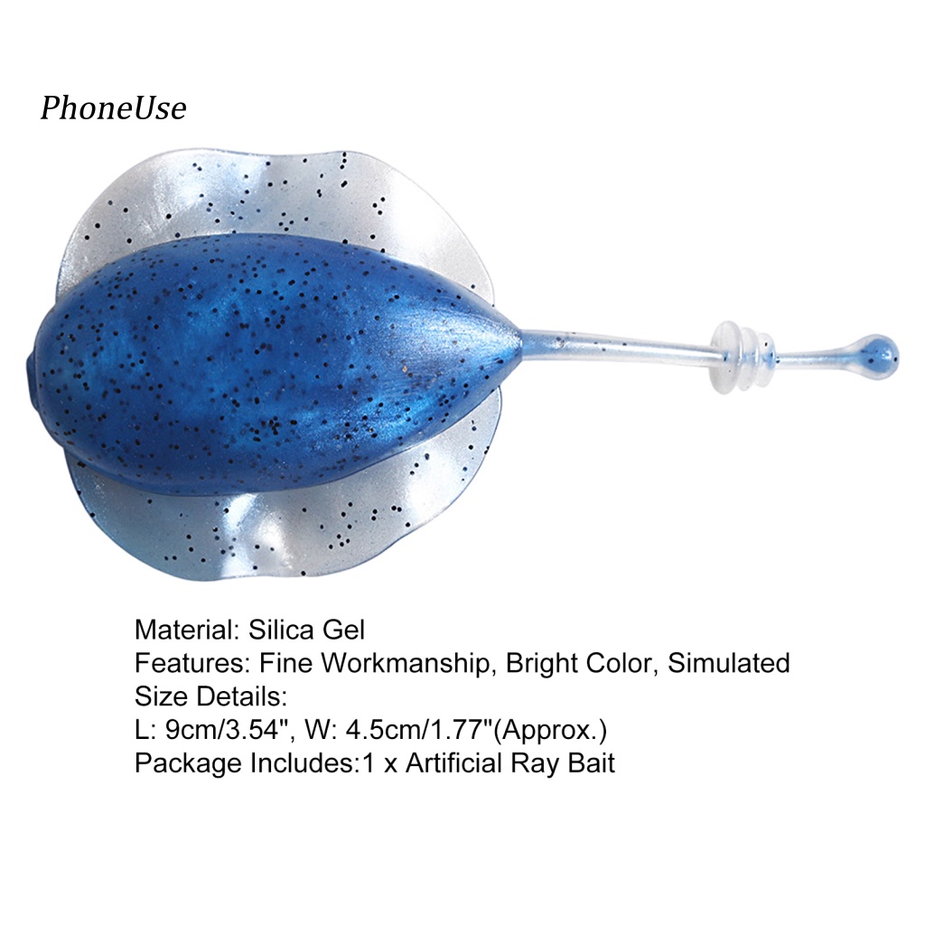 Mồi Câu Cá Giả Hình Chữ T Bằng Silicon PU 9cm / 13.8g Màu Sắc Tươi Sáng Đính Sequin Phát Sáng Co Giãn Thông Dụng Dành Cho Hoạt Động