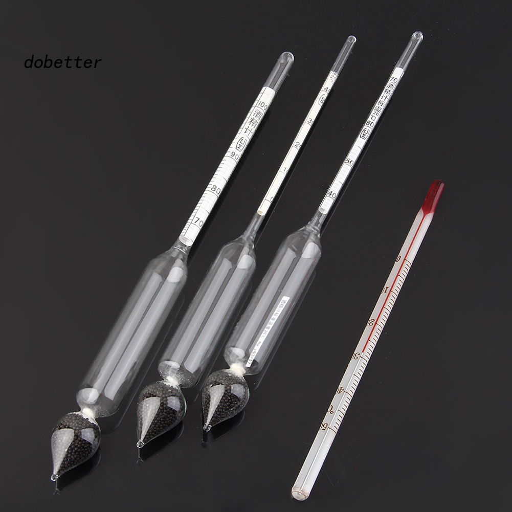 Set 3 Dụng Cụ Đo Nồng Độ Cồn 0-100% + Nhiệt Kế Chuyên Dụng