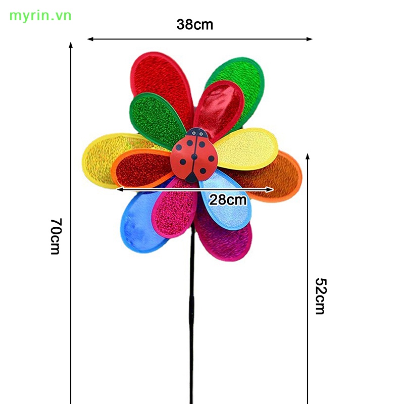 1 Con Quay Hình Cối Xay Gió Đính Kim Sa Nhiều Màu Trang Trí Sân Vườn