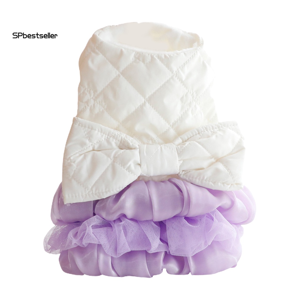 Đầm Mềm Giữ Ấm Thắt Nơ Bằng Acrylic Thoải Mái Thời Trang Cho Cún Cưng SPbestsellkr