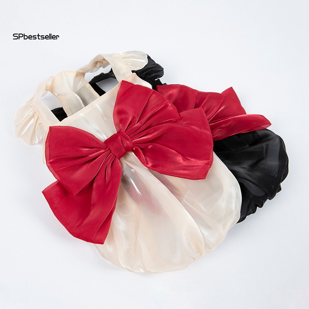 Spbestsellkr Chân Váy Lưới Viền Lụa Thắt Nơ Mùa Hè Cho Thú Cưng Ngoài Trời