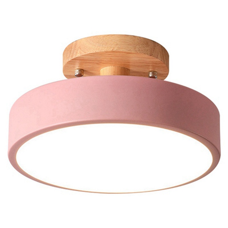 Đèn LED Gắn Trần Nhà Bằng Gỗ Phong Cách Bắc Âu Hiện Đại