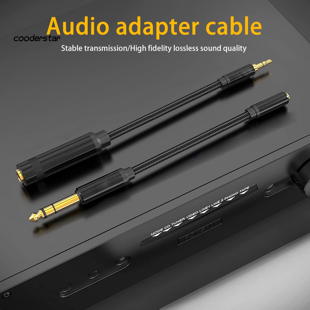 Dây Cáp Âm Thanh Bện Sợi Nylon 2 Trong 1 Chuyển Đổi 6.35mm Sang 3.5mm Cho Laptop