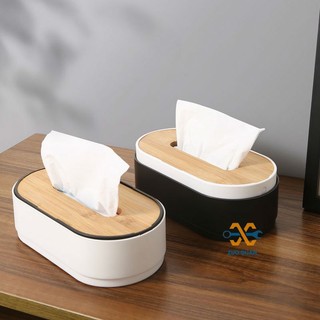 ZUOGUAN Hộp Đựng Khăn Giấy Bằng Gỗ Tre Có Nắp Đậy Sáng Tạo