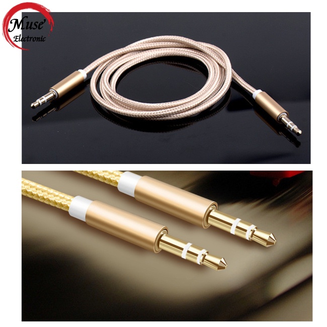 Cáp ChuyểN ĐổI Âm Thanh Aux Mạ VàNg 3.5Mm Sang ĐầU CắM 6.35 Mm Cho Xe Hơi