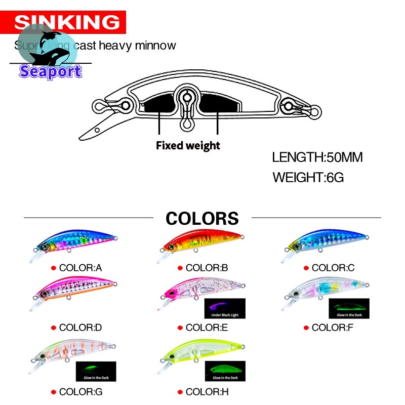 Mồi Câu Cá Giả Bằng Nhựa 50mm 6g