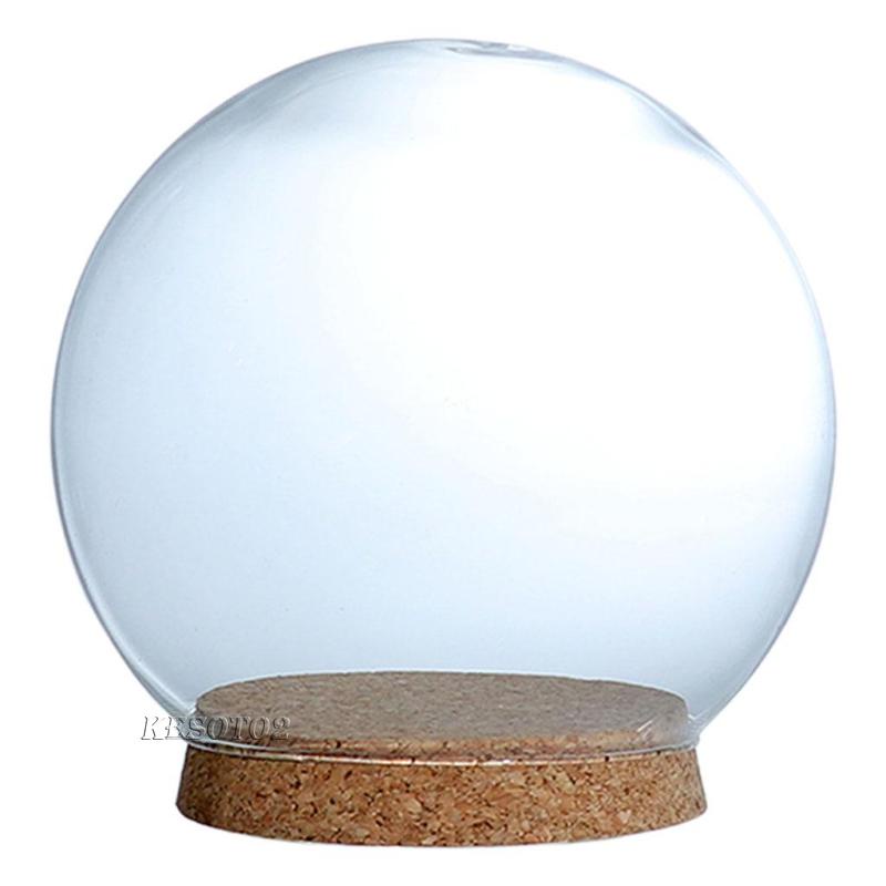 Lọ Thủy Tinh Trồng Cây Hình Mái Vòm Có Chuông Và Đế Gỗ Kesoto2