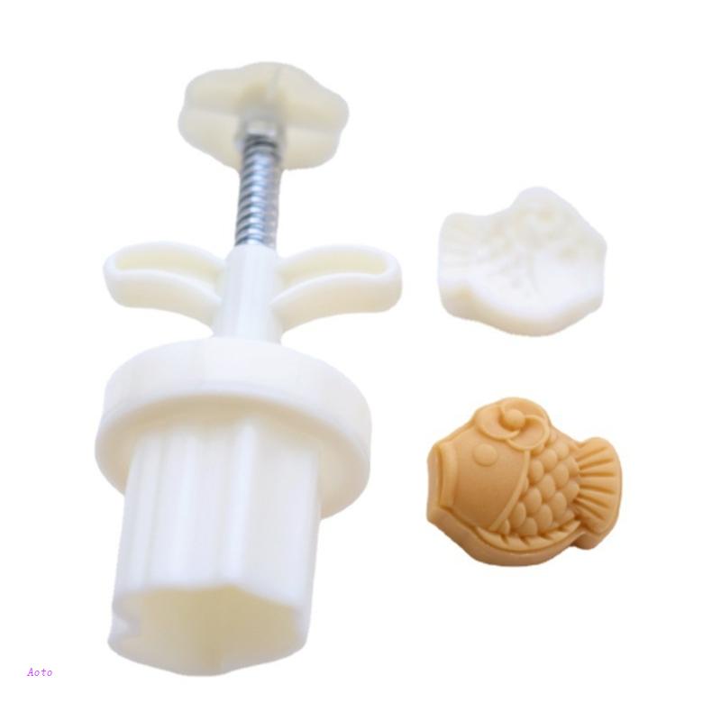 Aoto Khuôn Nhựa Làm Bánh Trung Thu Hình Cá Hoạt Hình DIY Cho Giữa Tuổi Trung Thu Festiva