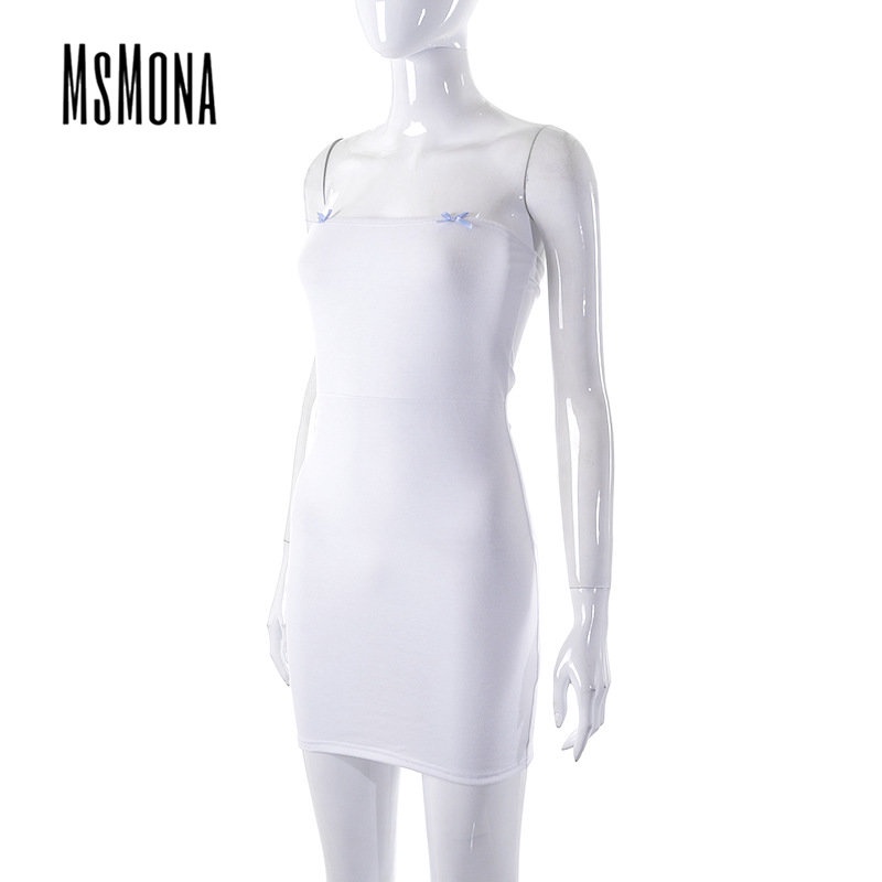 Đầm Mini Không Tay Hở Vai Màu Trơn Thời Trang 2023 Cho Nữ