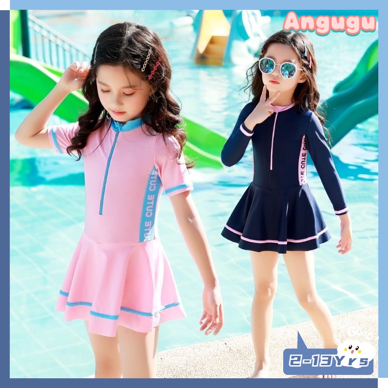 Bộ Đồ Bơi Một Mảnh Tay Ngắn Chống Nắng Phong Cách Hàn Quốc Dễ Thương Thời Trang Mùa Hè 2023 Cho Bé Gái 2-13 Tuổi