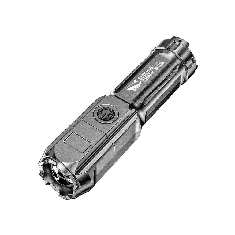 Super Bright Abs Strong Light Focusing Led Flashlight Outdoor Portable Home Built-In Battery Rechargeable Multi-Function [Q/14]