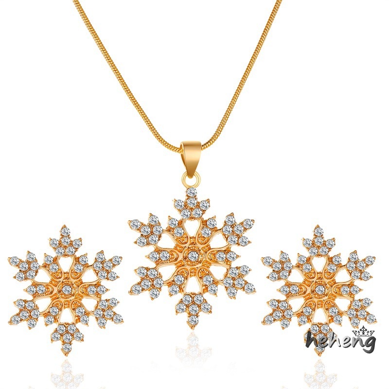 Vòng cổ Hợp Kim Mặt Hình Bông Tuyết Đính Đá Xinh Xắn Cho Nữ
