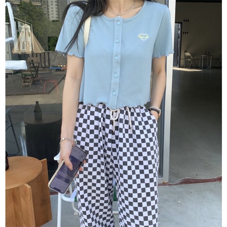 NZN Áo cardigan Ngắn Tay Dáng Rộng Mùa Hè Hàng Đầu Mới Dành Cho Bạn Nữ Có Tai Gỗ