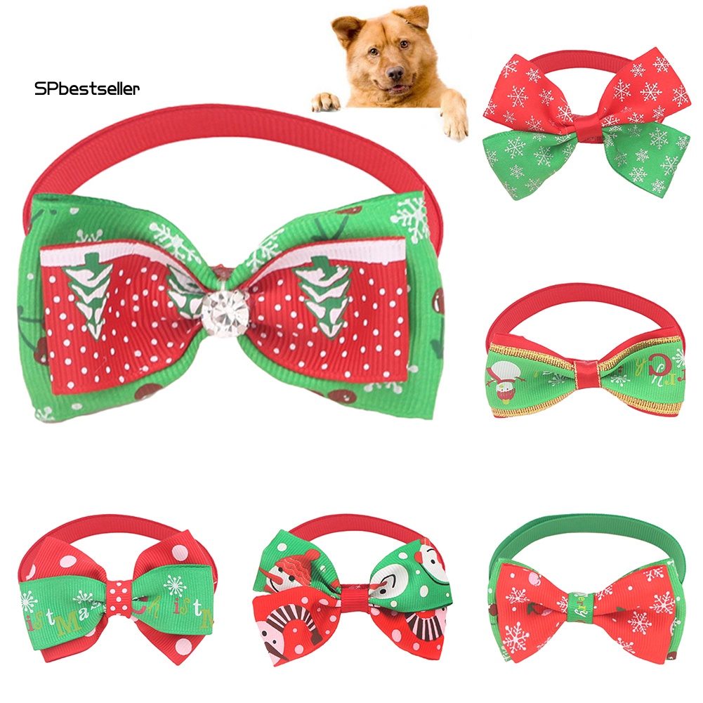 Vòng Cổ Thắt Nơ Họa Tiết Giáng Sinh Cho Thú Cưng