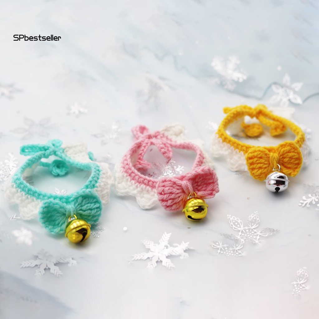 Spbestsellyr Khăn Choàng Cổ Dệt Tay Thắt Nơ Khâu Tay Cho Thú Cưng