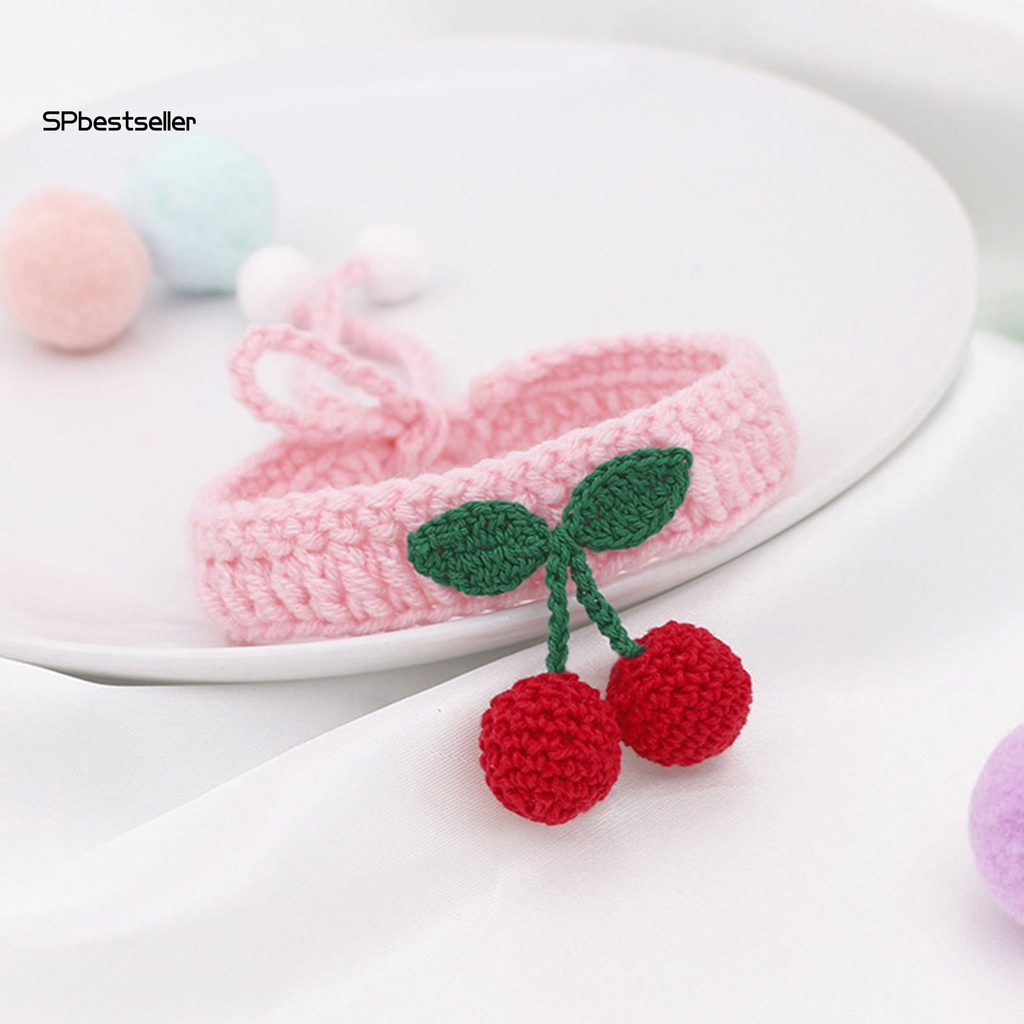 Spbestselly Vòng Cổ Len Dệt Kim Thủ Công Có Thể Điều Chỉnh Mặt Dây Hình Mèo Mặc Hàng Ngày Cho Mèo Cưng