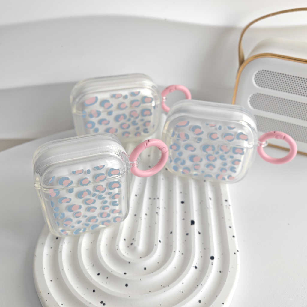 Vỏ Bảo Vệ Hộp Sạc Tai Nghe Bluetooth Không Dây AirPods 1 / 2 gen3 pro2 2022 Bằng Silicon tpu Mềm Chống Rơi Hình Báo Hồng Đơn Giản