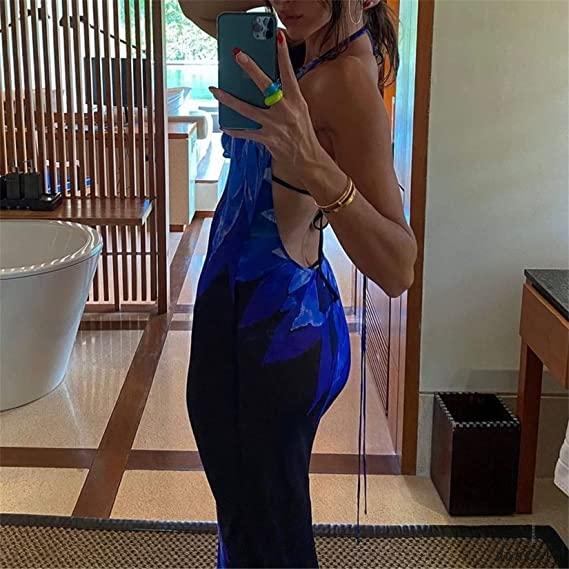 Đầm Maxi Lưng Cao Hở Lưng Gợi Cảm Y2k 1O1