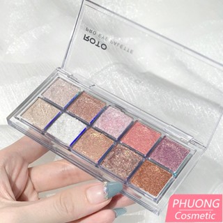 Bảng Phấn Mắt 10 ô ROTO Pro Eye Palette Bám Màu Tốt, Nhũ Mịn, Lên Màu Cực đẹp