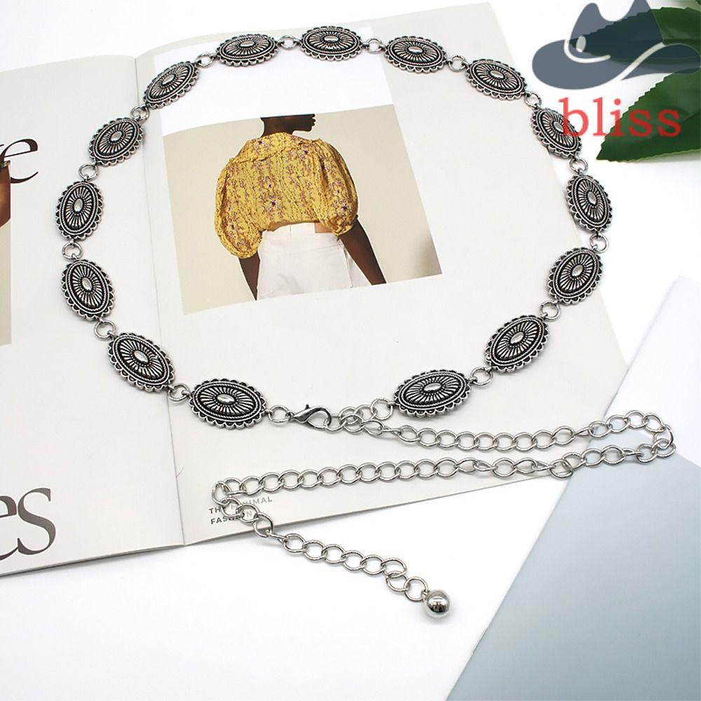 Thắt Lưng Dây Xích Hình Oval Phối Tua Rua Phong Cách Bohemia Hàn Quốc Trang Trí Đầm / Quần Jean Cho Bạn Gái