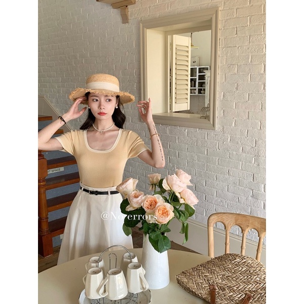 Nzn Áo Thun Crop top Tay Ngắn Cổ Tròn Màu Trơn Thời Trang Dành Cho Nữ