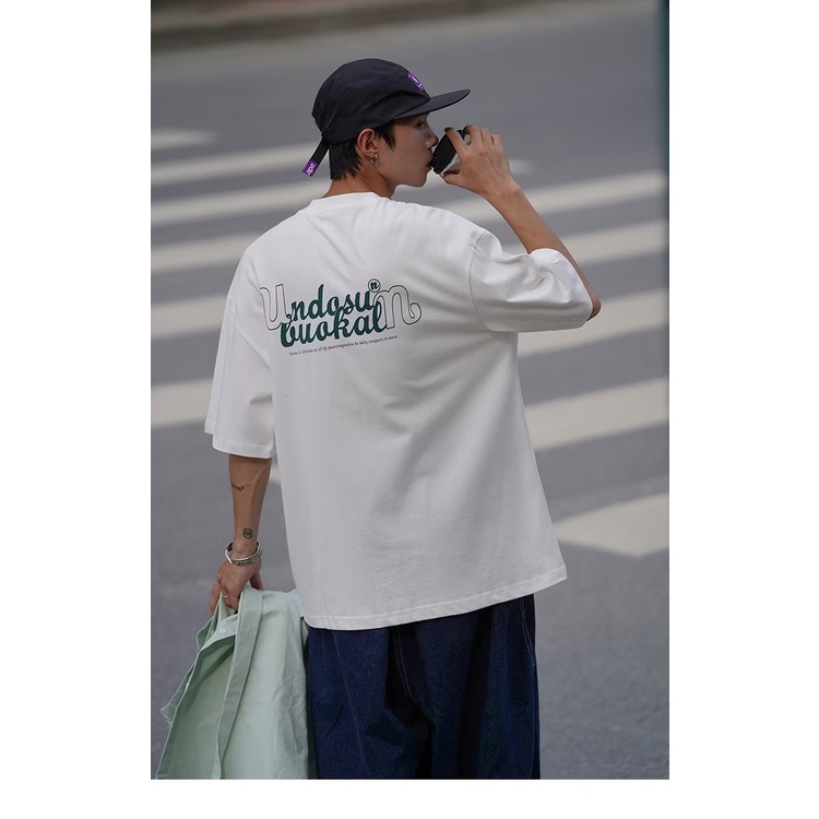 Áo Thun Tay Ngắn Dáng Rộng In Chữ Phong Cách Hàn Quốc Thời Trang Cho Nam Size M-5XL
