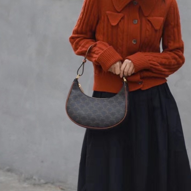 Ielgy Túi Xách Đeo Một Nửa Vai Hình Bán Nguyệt Và Hoa Cổ Điển Hợp Thời Trang Cho Nữ