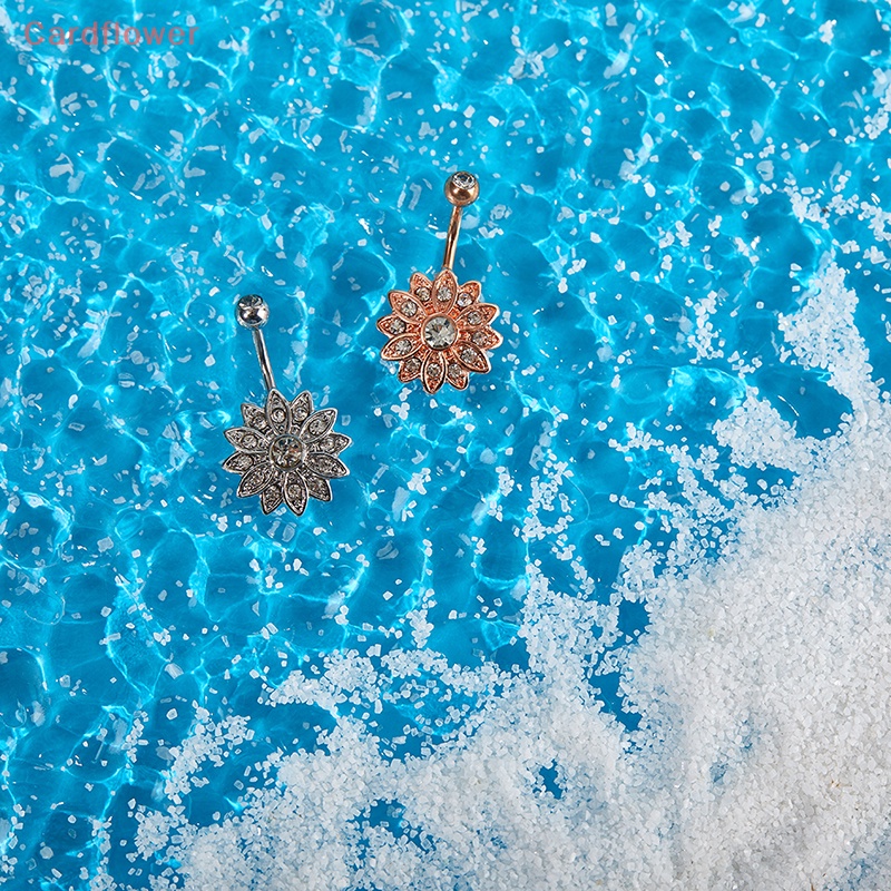 Khuyên Rốn Hình Hoa Đính Đá Pha Lê Thời Trang Mới Cho Nữ