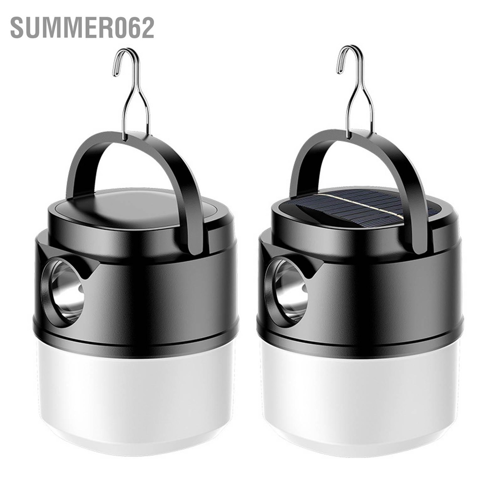 Summer062 Đèn cắm trại có thể sạc lại Soft Dimming Hook Design Portable ABS Treo đèn khẩn cấp cho trong nhà ngoài trời