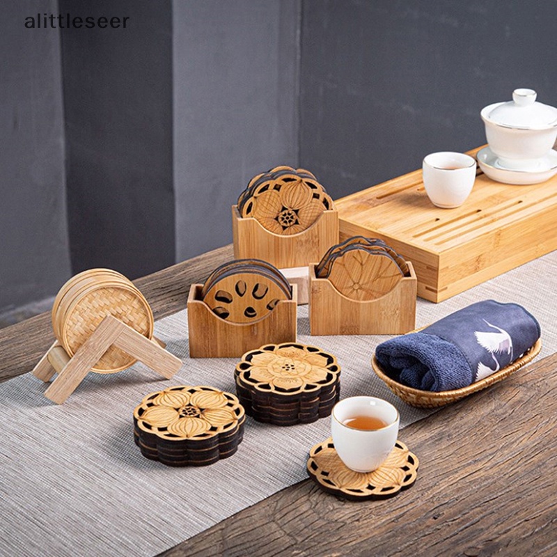 Đế Lót Ly Hình Hoa Sen Bằng Tre Tiện Dụng
