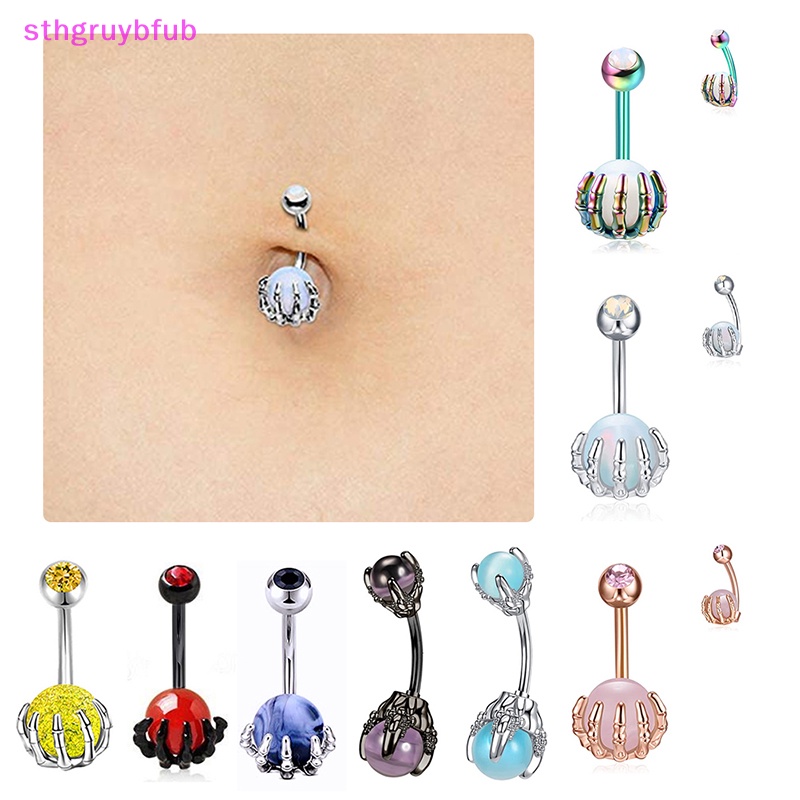 Khuyên Rốn Đính Đá Opal 14G Thời Trang Cho Nữ
