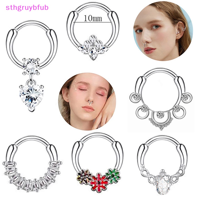1 Khuyên Mũi / Môi Hình Xoắn Ốc Họa Tiết Hoa Thời Trang Cho Nam Và Nữ