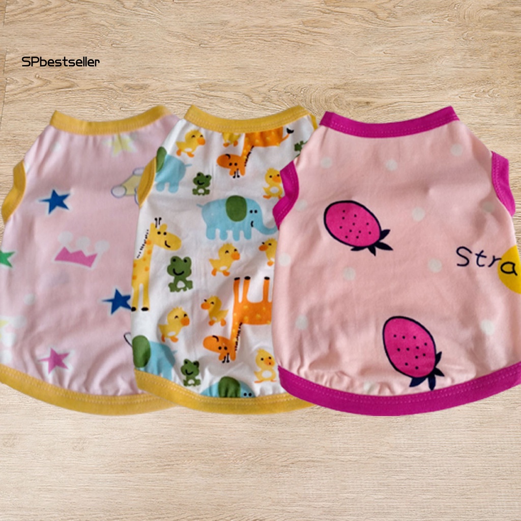 Áo Thun In Hoạt Hình Nhiều Màu Thoáng Khí Thời Trang Mùa Hè Cho Thú Cưng