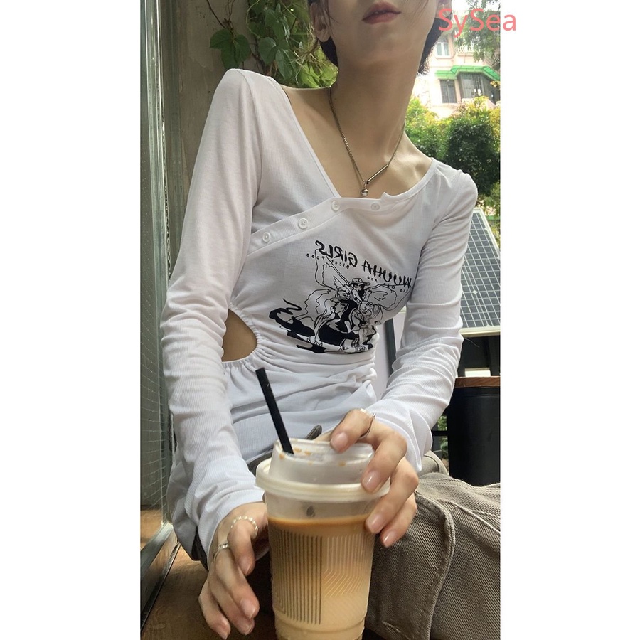 Áo Kiểu Cổ Chữ V Chống Nắng Thiết Kế Không Đồng Đều Thời Trang Dành Cho Nữ