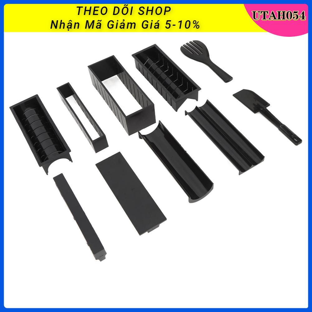 Utah054 Bộ 10 Máy Làm Sushi Cơm Cuộn Tự Dụng Cụ Thìa Đĩa Nĩa Cho Nhà Bếp Gia Đình