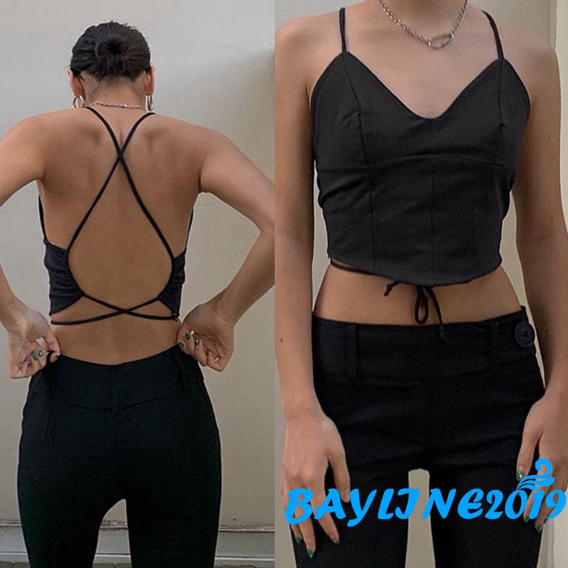 Áo Croptop Hai Dây Màu Sắc Thời Trang Mùa Hè Cho Nữ