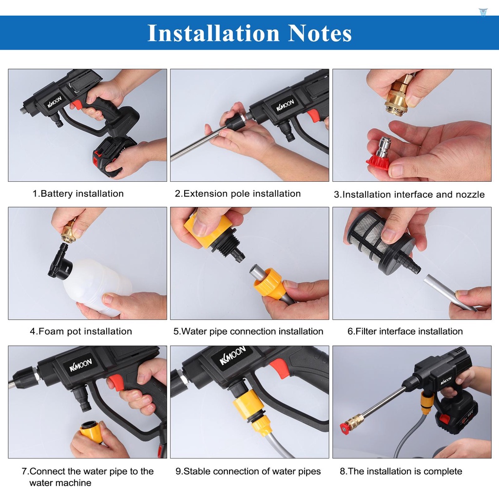 Bộ Dụng Cụ Rửa Xe Điện Không Dây 21V 4L / Phút Chuyên Dụng