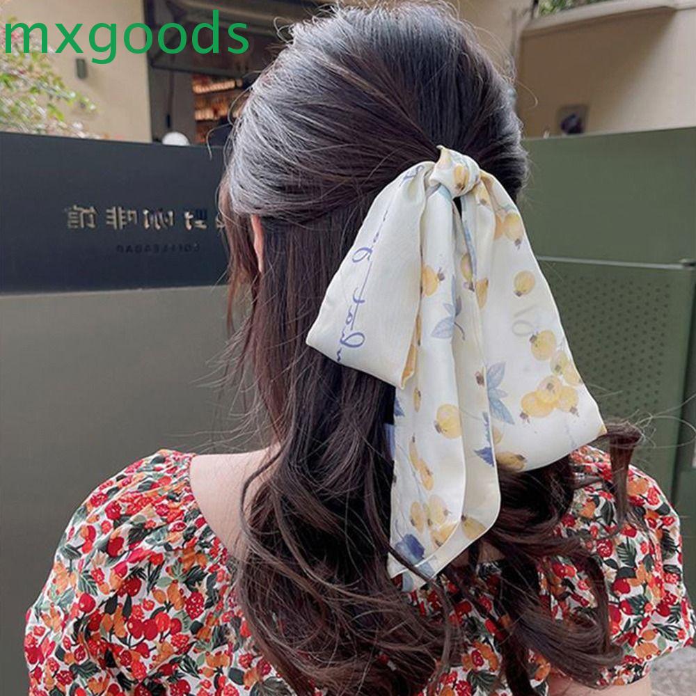Mxgoods Khăn Quàng Cổ / Khăn Quàng Cổ / Túi Xách Bằng Lụa Satin In Họa Tiết Trái Cây Đơn Giản Dễ Thương Thời Trang Cho Nữ