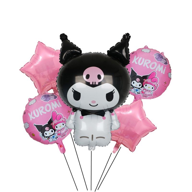 Bong Bóng Phim Nhôm Chủ Đề Hoạt Hình Kuromi Cinnamon Dog Sanrio KT Melody Trang Trí Tiệc Sinh Nhật Cho Bé